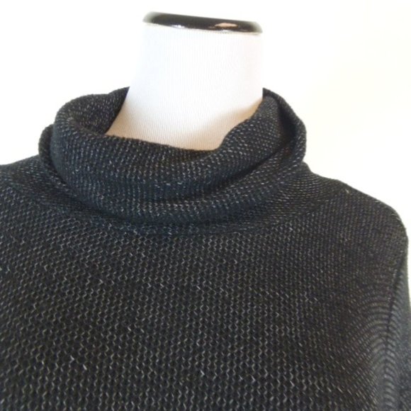 VELVET BY GRAHAM & SPENCER BLACK tweed sweater M - Picture 2 of 7